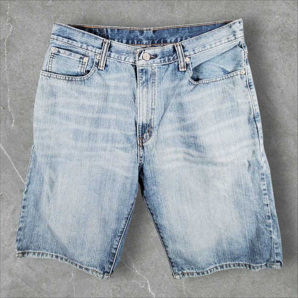 Levi's 569 Loose Straight Denim Shorts Mens 34 Light Wash Blue Baggy Jorts